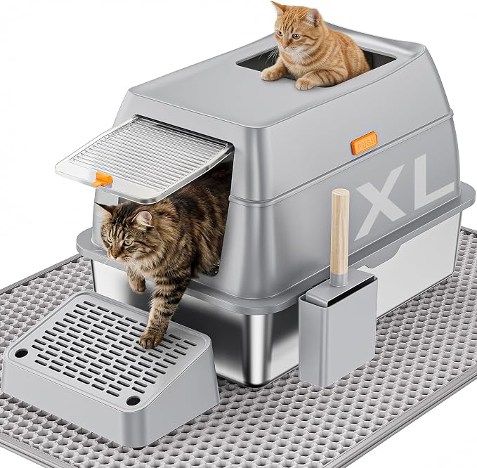 Stainless Steel Cat Litter Box by PEDIBAT