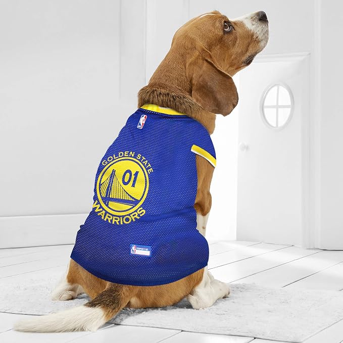 Pets First NBA GOLDEN STATE WARRIORS DOG Jersey, Medium - Image 3