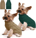 2 Pack Dog Sweaters for Small Dogs Winter Turtleneck Pullover Cable Knit Fleece by Unknown