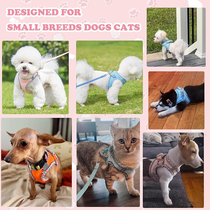 Dog Harness and Leash Set, No Pull Adjustable Reflective Pet Harness, Mesh Dog - Image 6