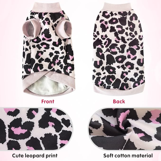 Idepet Cat Clothes Kitten Sweater Soft Kitten Shirt Cute Leopard Print Kitty - Image 6