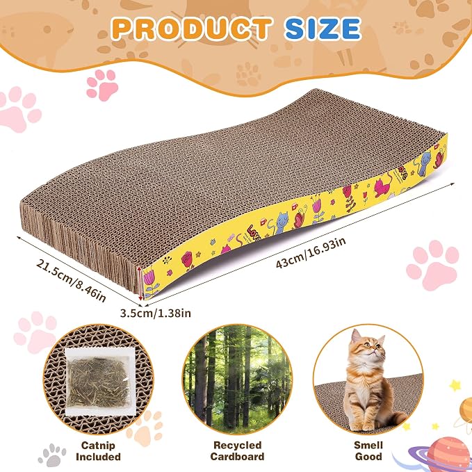 5 Pcs Multicolor Printed Cat Scratcher Pads - Image 2
