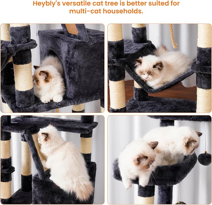Heybly Cat Tree, 68 inch Multi-Level Cat Tower - Image 8