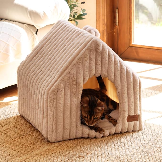 FUKUMARU Cat Houses for Indoor Cats, Washable Cute Cat Bed Cave - Image 6