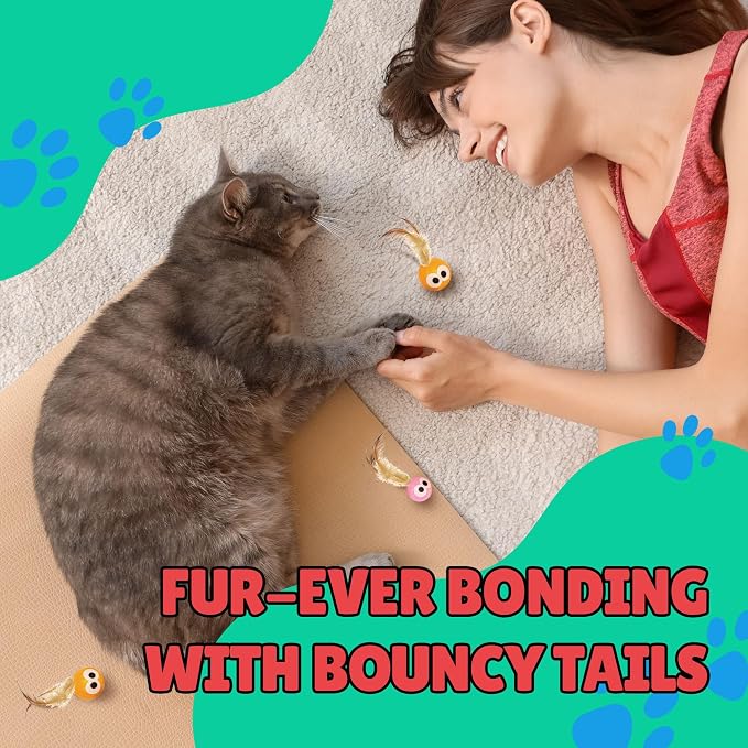 Bouncy Tails 3-Pack Cat Ball Toy - Image 7