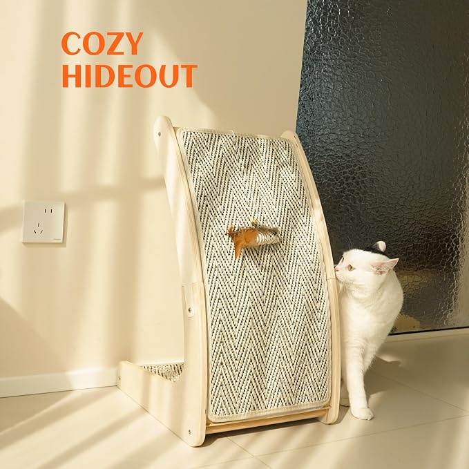 PETKARAY Cat Scratcher, Sisal Cat Scratch Pad, Curved Scratching Board - Image 7