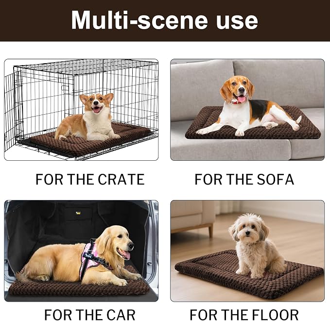 Dog Bed Crate Mat, Soft Durable Washable Anti-Slip Kennel Pad - Image 4