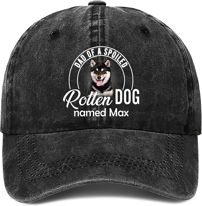 Personalized Vintage Washed Denim Dad Hat, Custom Baseball Cap by Lallamotion