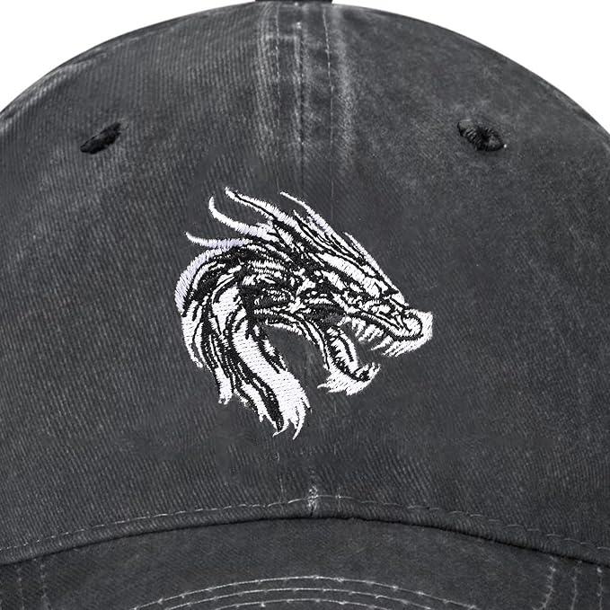 Embroidered Baseball Cap Adjustable Vintage Washed Distressed Denim Baseball Hat - Image 2