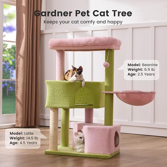 Gardner Pet 41" Tall Cat Tree for Medium-Large Cats, Heavy Duty Cat Trees Towers - Image 6