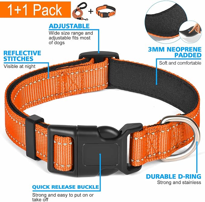 Reflective Dog Collar Padded - Image 3