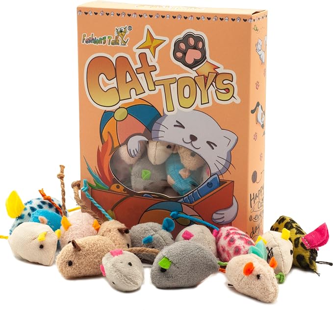 Fashion's Talk Mouse Cat Toys Soft Plush Catnip Mice Assorted Style Variety - Image 2