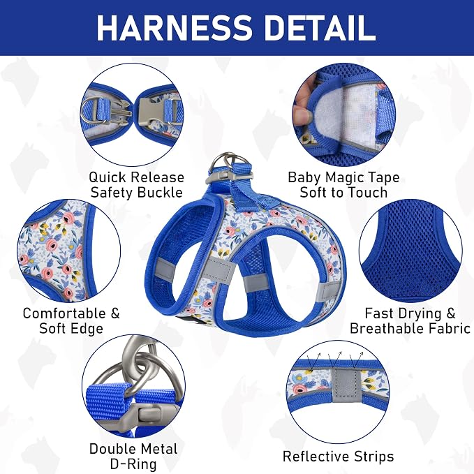 GAMUDA Small Dog Harness Collar and Leash Set, Step in No Chock No Pull Soft - Image 2
