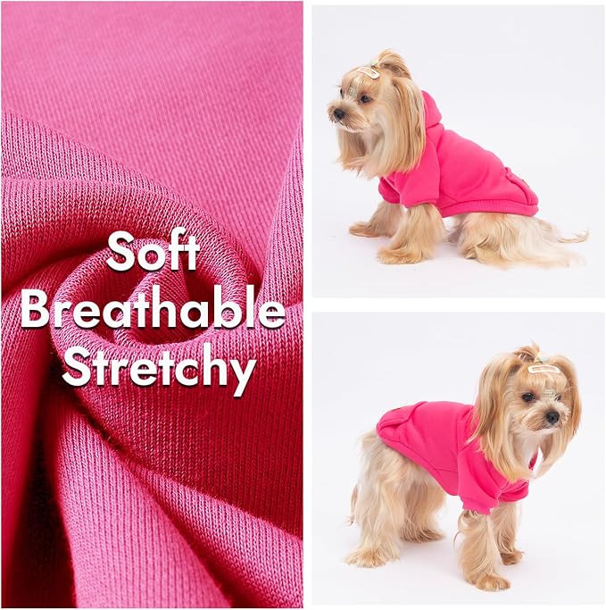 2 Pack Dog Hoodie Warm Hood Dog Sweater Cold Weather Small Dogs Sweatshirt - Image 6