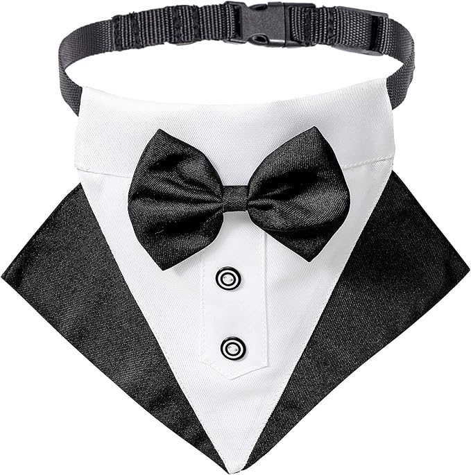 ADOGGYGO Formal Dog Tuxedo Wedding Pet Bandana Collar by ADOGGYGO