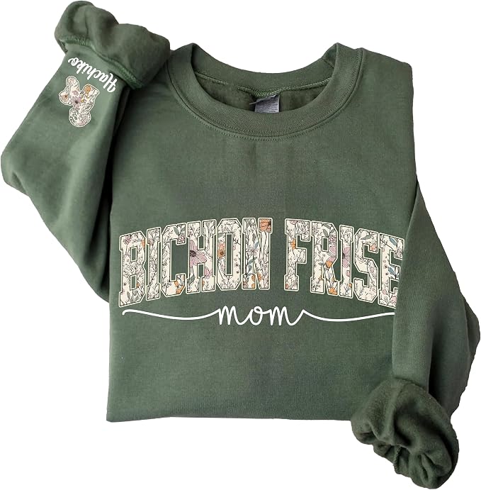 Personalized Dog Mom Sweatshirt, Dog Lover Crewneck, Gift Idea by Unknown
