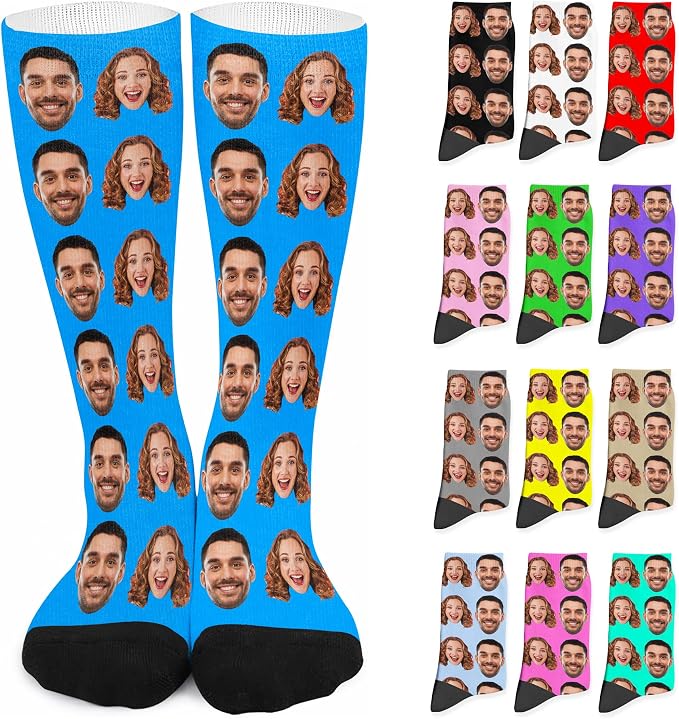 Artsadd Custom Face Socks for Dad Fathers Day Gift Novelty Personalized Photo by Artsadd