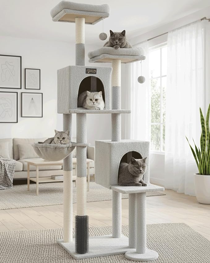 Cat Tree Tower for Indoor Cats Large Adult by FeliskynCatTreeTower