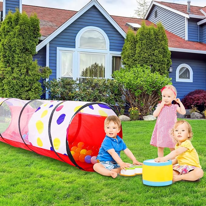 PigPigPen Kids Tunnel for Toddlers, Pop Up Play Tunnel Tent for Babies or Dogs - Image 3