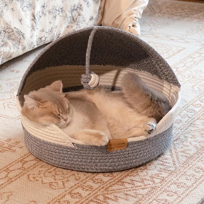 CHEERPALS Cat Basket Bed for Indoor Cats, Covered Pet Bed - Image 9