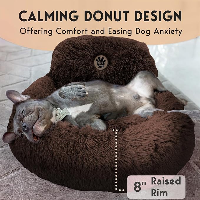 PetJett Calming Dog Bed for Small Dogs – 23" Donut Dog Beds, Anti-Slip & - Image 4