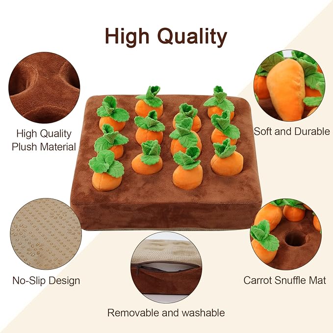 Interactive Dog Toys，Carrot Snuffle Mat - Image 2