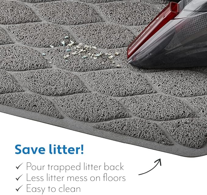 MIGHTY MONKEY Waterproof BPA Free Cat Litter Box Trapping Mat, Easy Clean Floors - Image 5