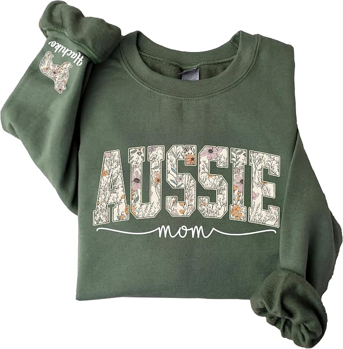 Personalized Dog Mom Sweatshirt, Dog Lover Crewneck, Gift Idea by Unknown