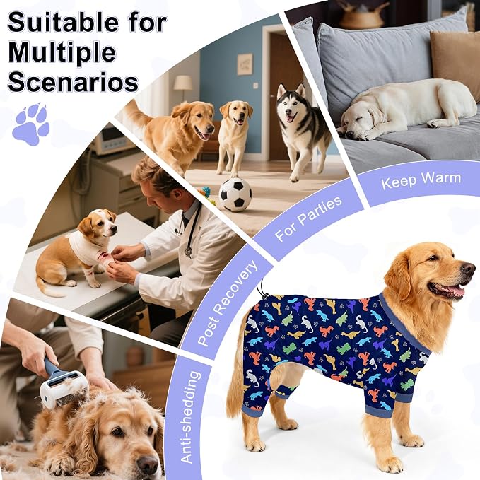 Bienbee Dog Pajamas, 4 Pack Dog Recovery Suit Shedding Suit Cute Soft Puppy - Image 7