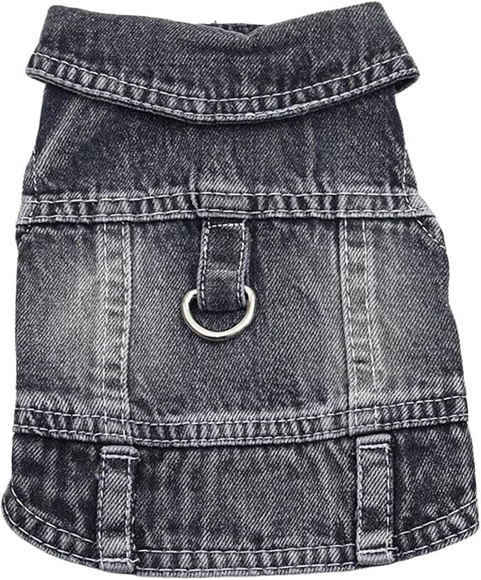 Puppy Clothes for Small Dogs Boy, Classic Western Denim Dog Coat, Dog Jeans by MISSPET