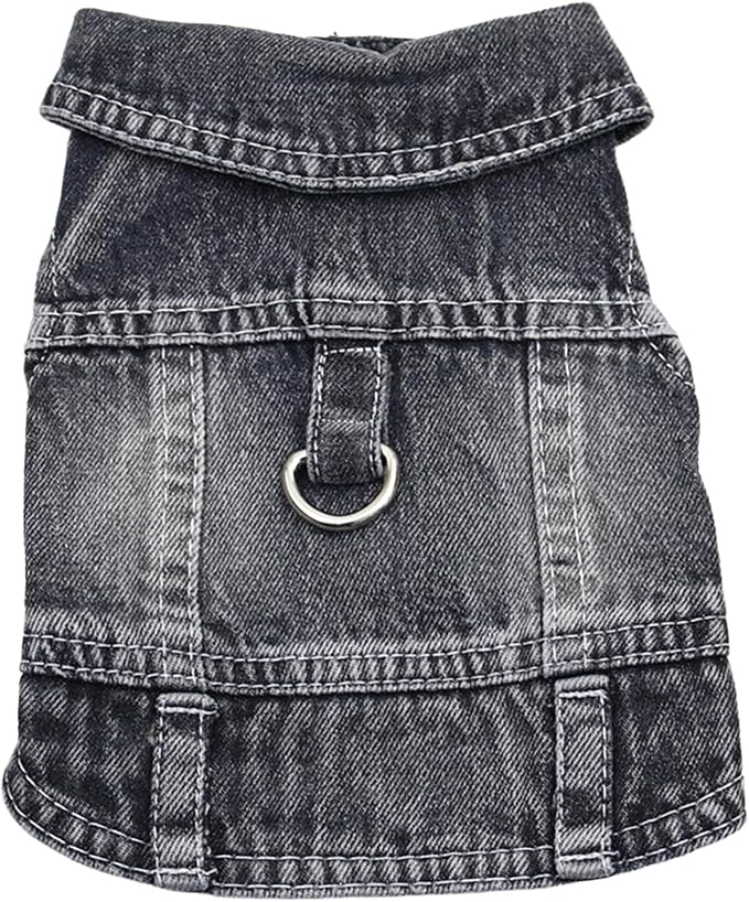 Puppy Clothes for Small Dogs Boy, Classic Western Denim Dog Coat, Dog Jeans by MISSPET