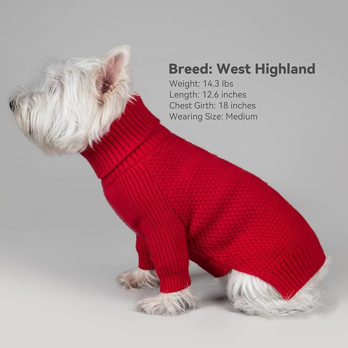 cyeollo Warm Small Dog Christmas Sweater, Knit Cold Weather Doggy Sweaters - Image 7