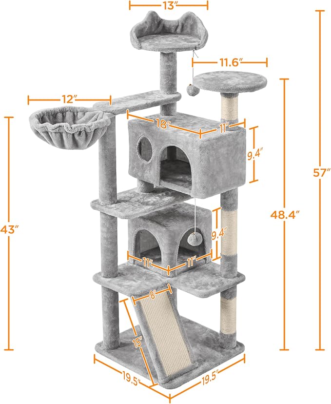 Yaheetech 57in Multi-Level Cat Tree - Image 3