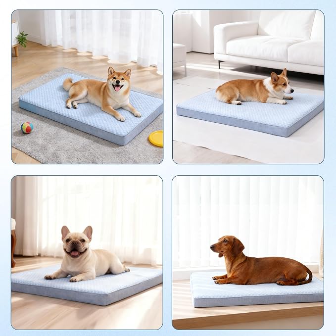 Cooling Dog Beds for Dogs, Orthopedic Memory Foam Dog Bed，Washable Pet Beds for - Image 6