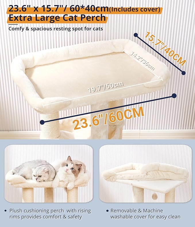 Happi N Pets 28" Cat Tree Tower, Tall Cat Scratching Post - Image 5