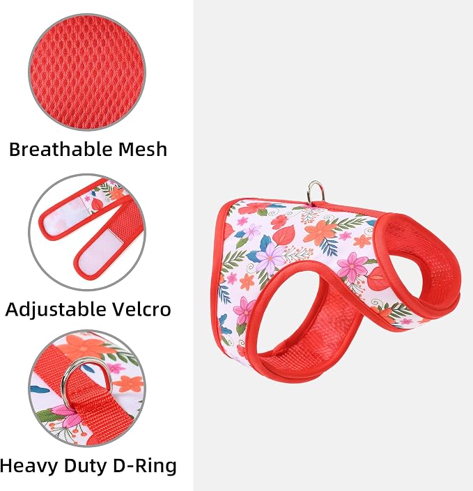 Mile High Life Dog Harness, Air Mesh Floral Vest Harness - Image 7
