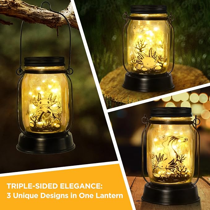 kyoryuger Axolotl Gifts for Women/Men/Kids Axolotl Solar Lanterns Mom Grandma - Image 2
