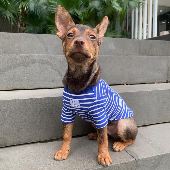 YQYS Pet T-Shirts Thick Striped Cotton Tee Shirt - Image 3