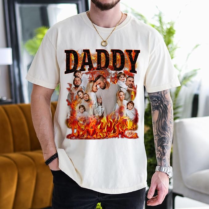 Custom Dad Shirt Personalized Picture T-Shirt - Image 8