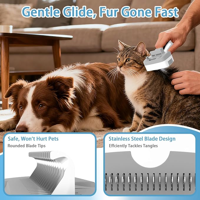 Pet Steam Brush for Dogs & Cats – Self Cleaning, 3 in 1 Hair Removal Comb Steam - Image 5