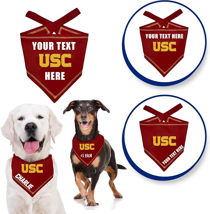 Pets First NCAA USC Trojans Personalized Tie Around Bandana - Image 4