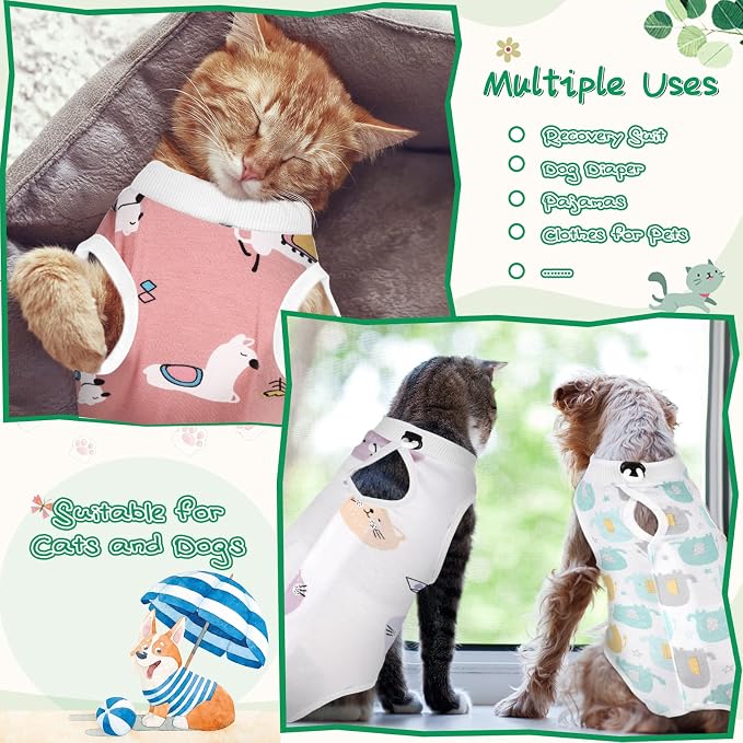 Nuanchu 3 Pieces Cat Recovery Suit Kitten Recovery Suit E-Collar Alternative - Image 2