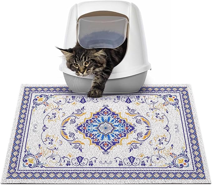 Glittme Cat Litter Mat with Non-Slip Bottom Litter Box Mat 24"x15" Litter by Glittme