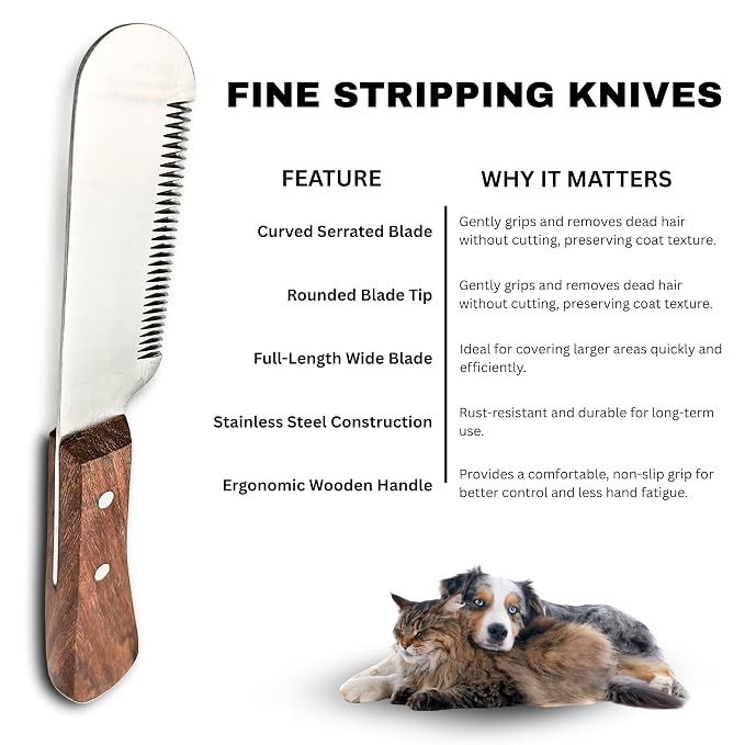 Stripping Carding Knife for Dogs & Cats – Professional Pet Grooming Tool for - Image 3