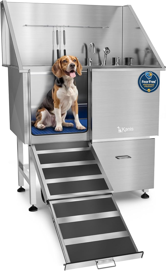 KANIS Professional Dog Washing Station 304 Stainless Steel Pet Wash Sink by KANIS
