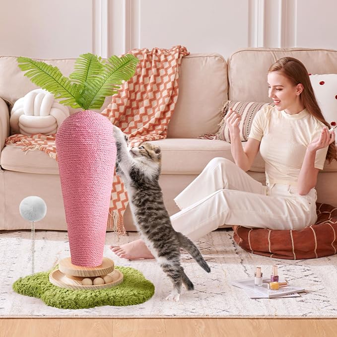 Cute Cat Scratching Post, Carrot Cat Scratcher Post - Image 8