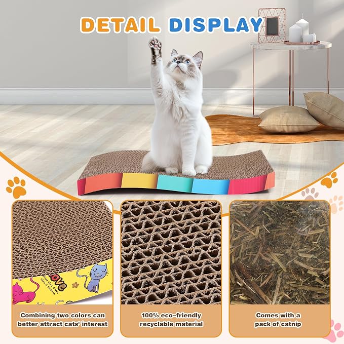 5 Pcs Multicolor Printed Cat Scratcher Pads - Image 3