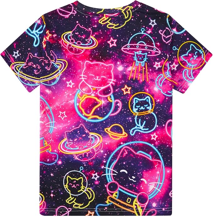 Funnycokid Girls Shirts Cat T Shirt Size 5-12 Clothes - Image 4