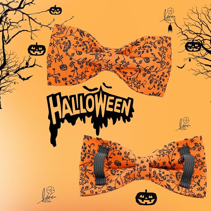 Halloween Dog Collar, Pet Collar Dog Bow Pumpkin Dogs Collar Girl Boy Holiday - Image 6