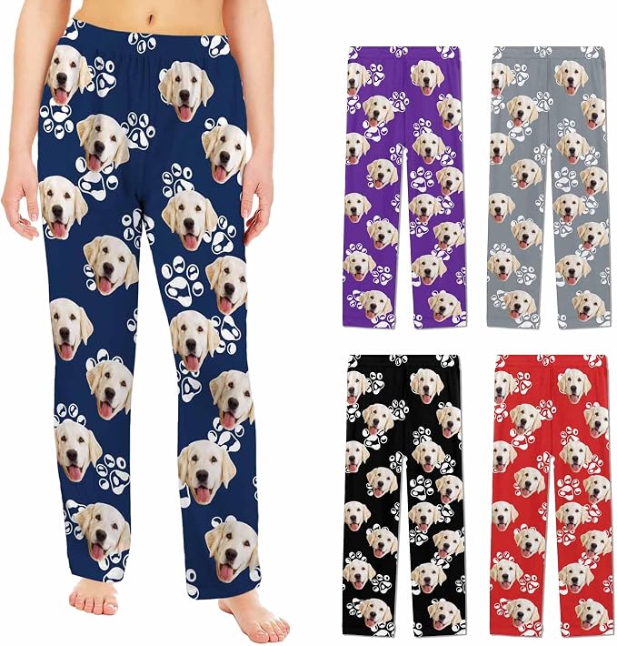 Custom Pajama Pants Women Personalized Face Pajamas Bottom Couple Pajama Pants by MYESCUSTOM